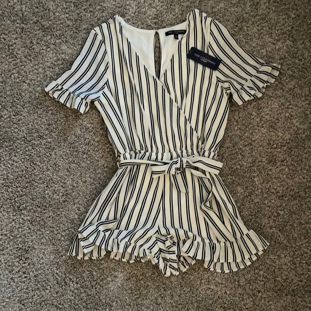 Striped One Clothing Romper. Size Medium